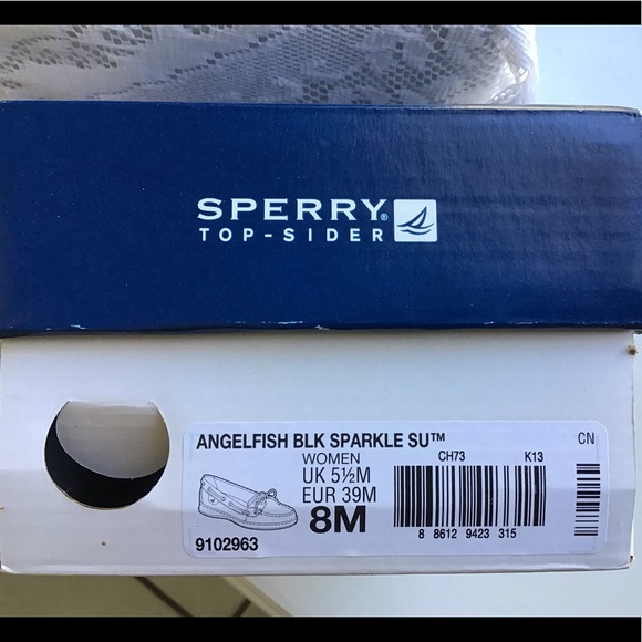 Women’s Black Sperry Angelfish Sparkle Shoes Size 8 - Picture 9 of 10